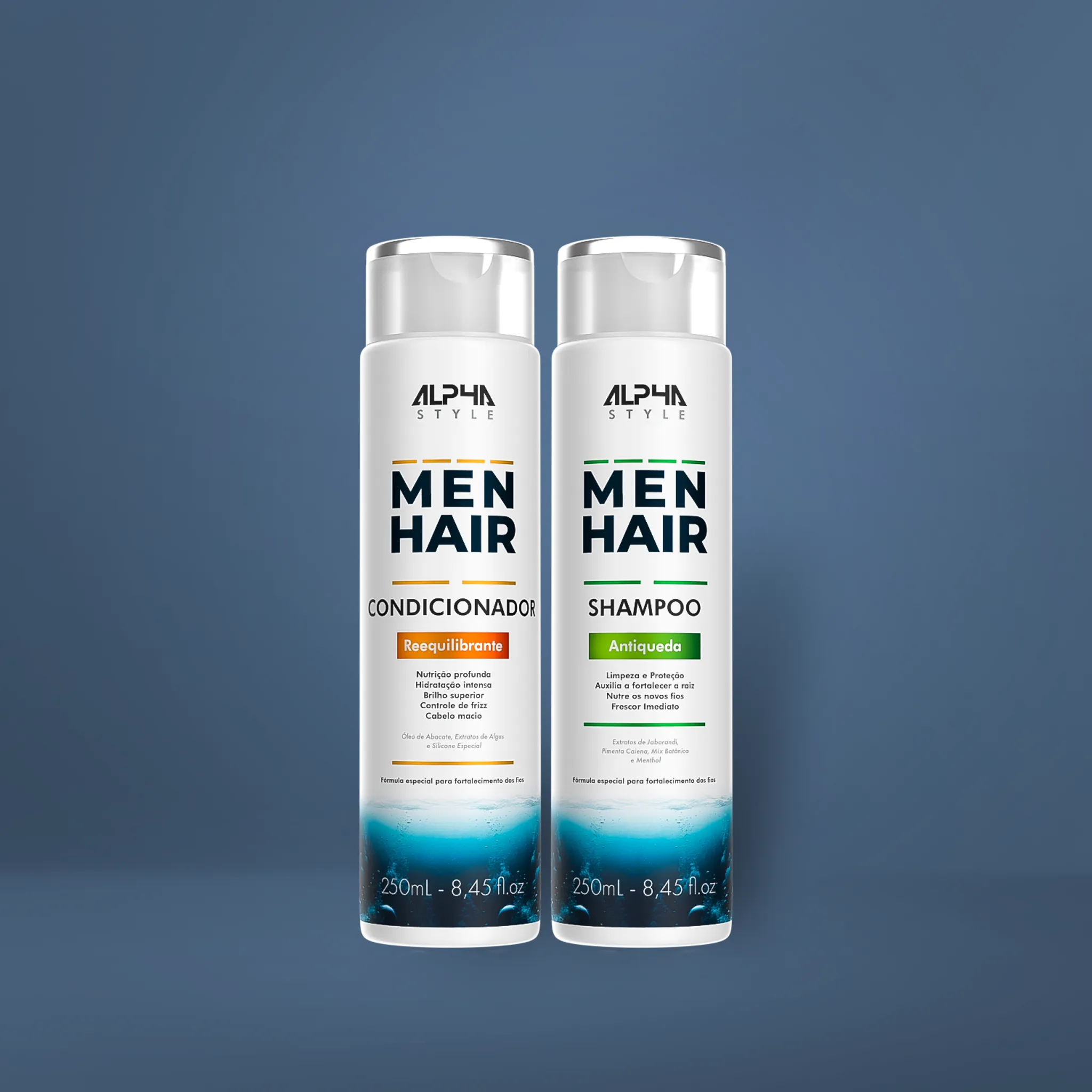 Kit Alpha Power Duo para rotina de shampoo e condicionador masculino